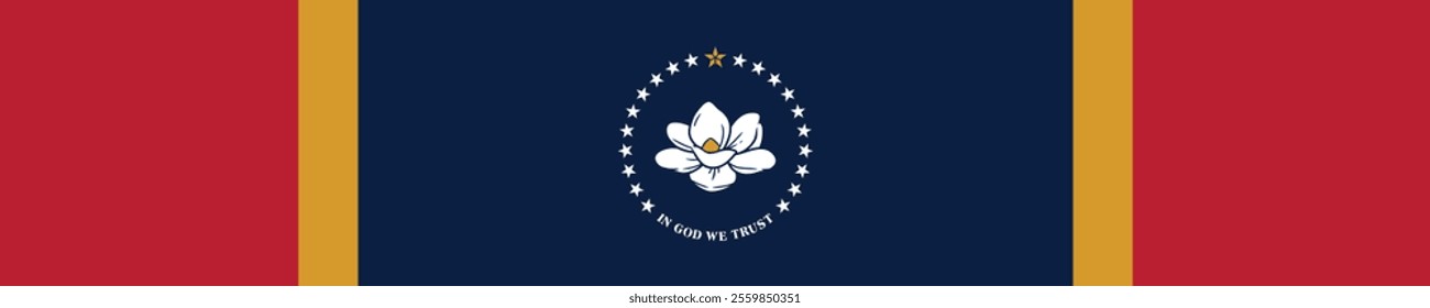 Mississippi flag long banner digital vector illustration
