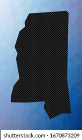 Mississippi geometric map. Stencil shape of Mississippi in low poly style. Attractive US state vector illustration.