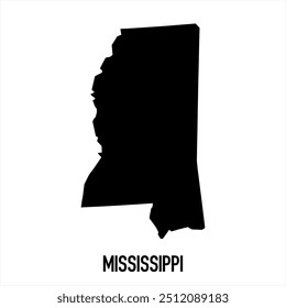 Mississippi-Karte. Abstraktes Design, Vektorgrafik