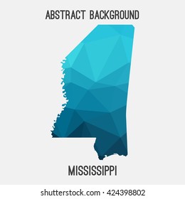 Mississippi map in geometric polygonal style.Abstract tessellation,modern design background. Vector illustration EPS8