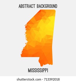 Mississippi map in geometric polygonal,mosaic style.Abstract tessellation,modern design background,low poly. Vector illustration.