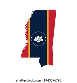 icono del mapa de mississippi, aislado en fondo blanco
