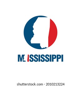 Mississippi with Map icon. Logo design. Vector Illustration.