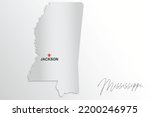 Mississippi map isolated on white background, 3d rendering 