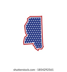 Mississippi map logo vector on white background