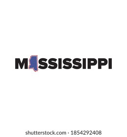 Mississippi map logotype vector on white background