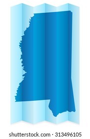 Mississippi map on a white background. Vector illustration.