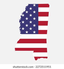 Mississippi map shape, united states of america. Flat concept icon symbol vector illustration .