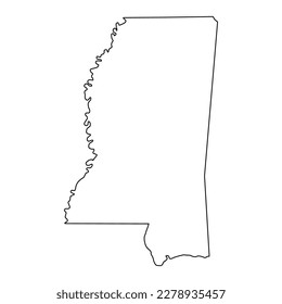 Mississippi map shape, united states of america. Flat concept icon symbol vector illustration .