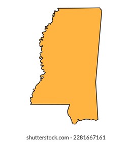 Mississippi map shape, united states of america. Flat concept icon symbol vector illustration .