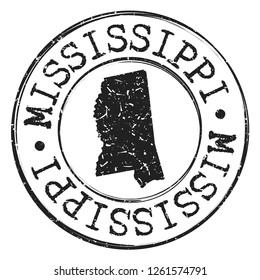 Mississippi Map Silhouette Postal Passport. Stamp Round Vector Icon Seal Badge Illustration.