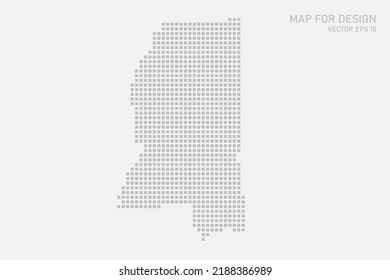 Mississippi Map - USA, United States of America Map vector template with grey pixel, grid, grunge, halftone style isolated on white background for infographic, design - Vector illustration eps 10
