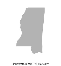 Mississippi map vector icon on white background