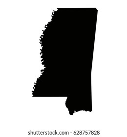 Mississippi map, vector illustration