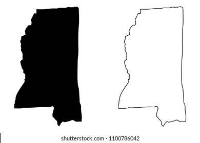 Mississippi map vector illustration, scribble sketch Mississippi map