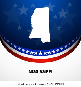 Mississippi map vintage vector background