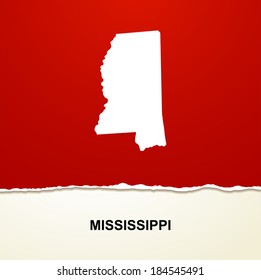 Mississippi map vintage vector background