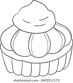 Mississippi Mud Pie black and white vector line art illustration