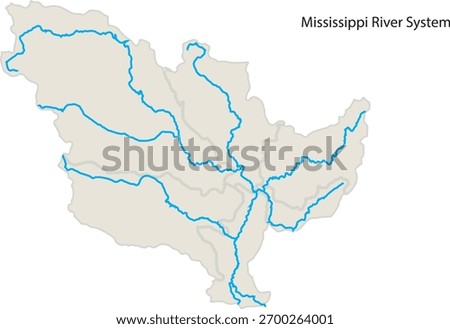Mississippi River System Isolated Map