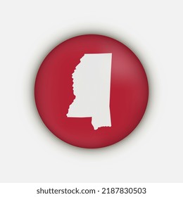 Mapa del círculo estatal de Mississippi con sombra