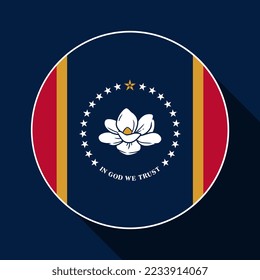 Mississippi state flag. Vector illustration.