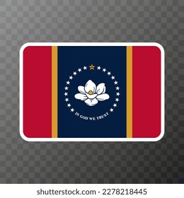 Bandera del estado de Mississippi. Ilustración vectorial.