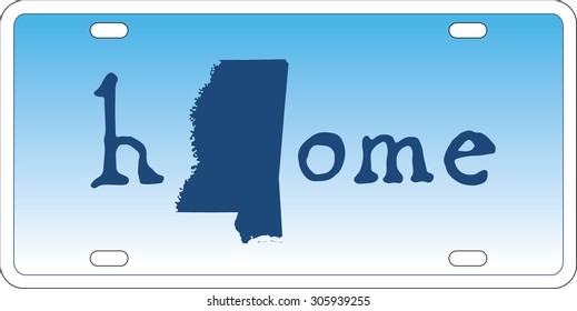 Mississippi state license plate vector