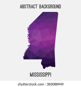 Mississippi state map in geometric polygonal style.Abstract tessellation,modern design background. Vector illustration EPS8