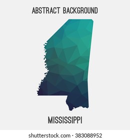 Mississippi state map in geometric polygonal style.Abstract tessellation,modern design background. Vector illustration EPS8