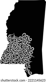 Diseño de vectores de mapa de estado de Mississippi