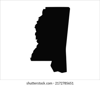 Mississippi state map. US state map. Mississippi silhouette symbol. Vector illustration