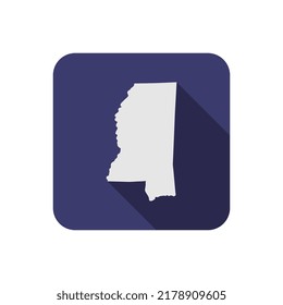 Mississippi-Zustandskarte mit langem Schatten