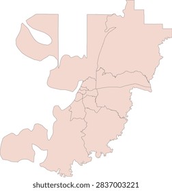 Mississippi State Warren County vector Census Tract polygon based on Tiger 2020 Census Data