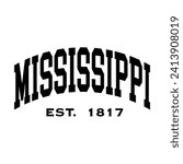 Mississippi typography design for tshirt hoodie baseball cap jacket and other uses vector