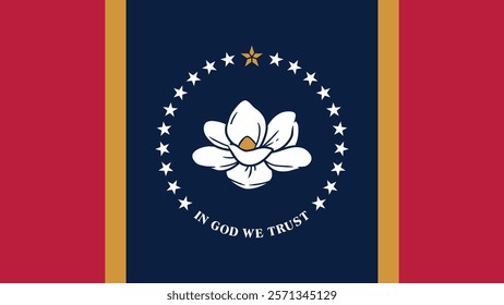 Mississippi US State Flag Vector Illustration