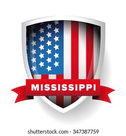 Mississippi and USA flag vector