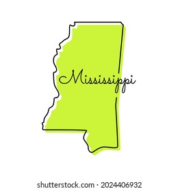 Mississippi - USA map vector stock illustration design template.
