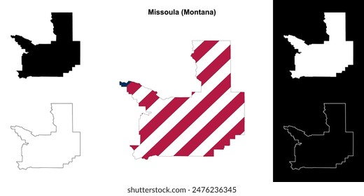 Missoula County (Montana) outline map set