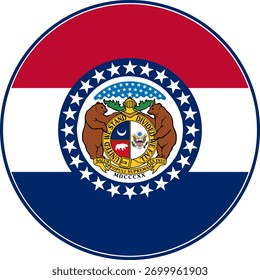 Bandera del círculo de Misuri, icono de la bandera de Misuri