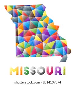 Missouri - colorful low poly US state shape. Multicolor geometric triangles. Modern trendy design. Vector illustration.