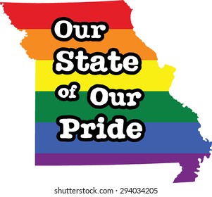 Missouri gay pride vector state sign