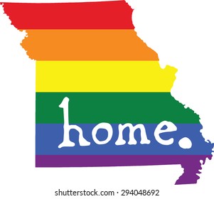 Missouri gay pride vector state sign