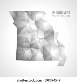 Missouri grey vector map