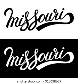 Missouri, hand lettering text. Vector illustration