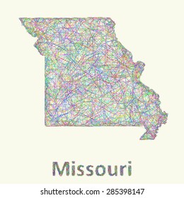 Missouri line art map