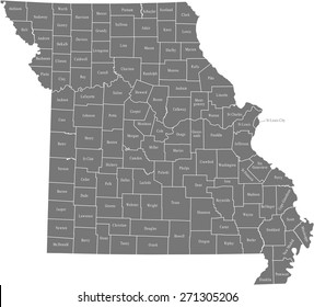 1,658 Missouri state map with counties Images, Stock Photos & Vectors ...