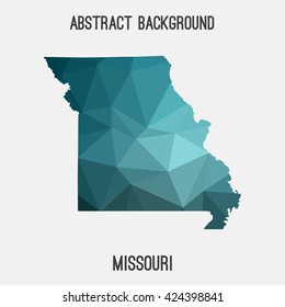 Missouri map in geometric polygonal style.Abstract tessellation,modern design background. Vector illustration EPS8