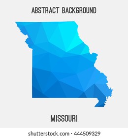Missouri map in geometric polygonal,mosaic style.Abstract tessellation,modern design background. Vector illustration EPS8
