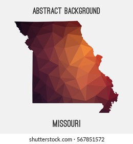 Missouri map in geometric polygonal,mosaic style.Abstract tessellation,modern design background. Vector illustration EPS8