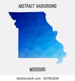 Missouri map in geometric polygonal,mosaic style.Abstract tessellation,modern design background. Vector illustration EPS8
